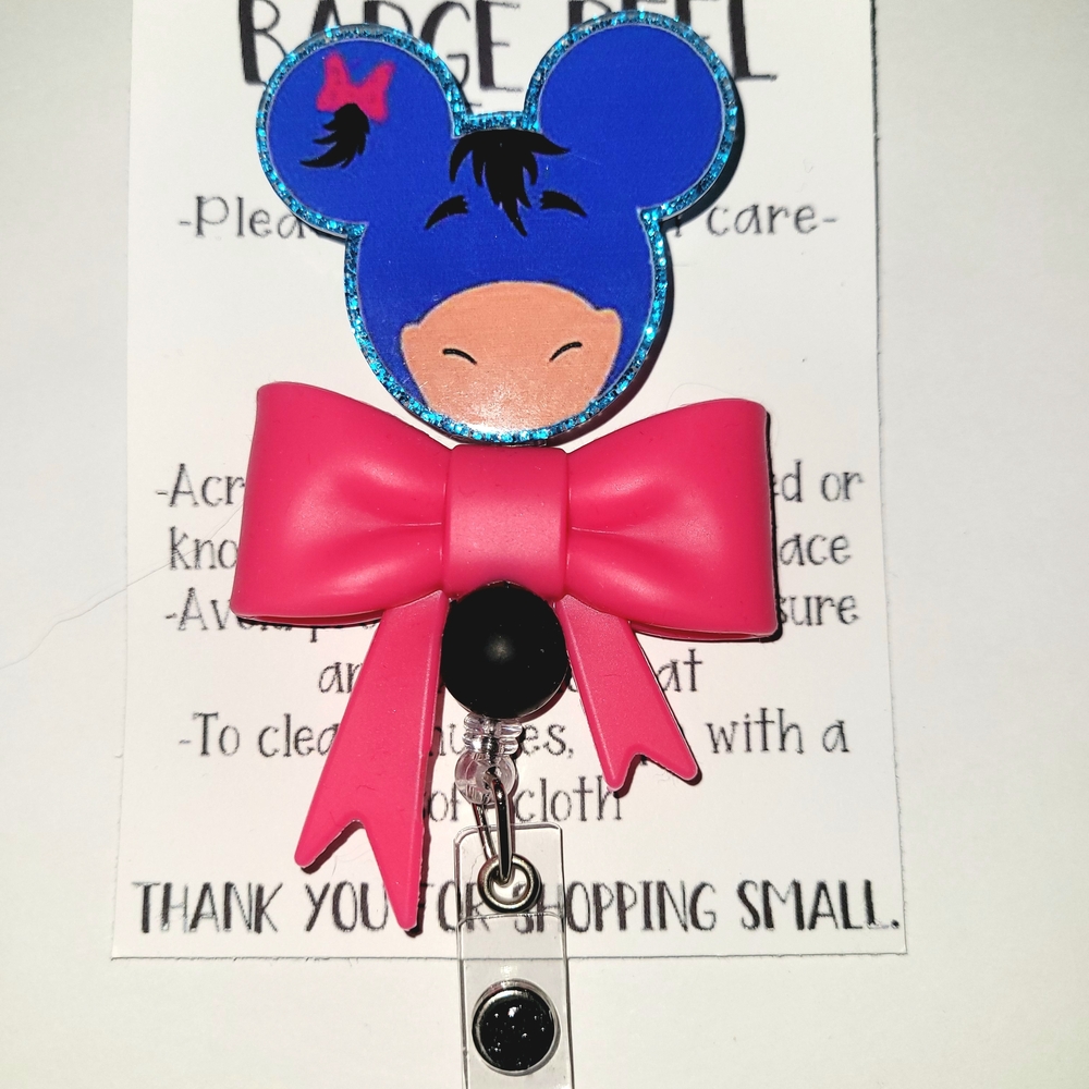 Hand Crafted Disney Eeyore Badge Reel Holder